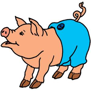 Disegno di Maiale con Pantaloni a colori