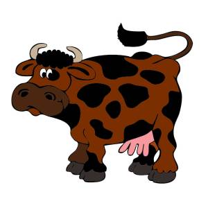 Disegno di Mucca con le Macchie a colori