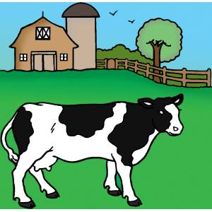 Disegno di Mucca della Fattoria a colori