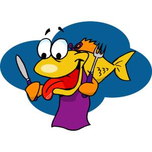 Disegno di Pesce Affamato a colori