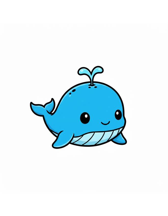 disegno di Piccola Balena a colori