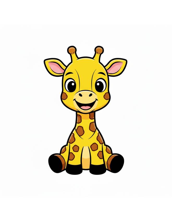 disegno di Piccola Giraffa a colori