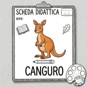 Disegno di Scheda Didattica Canguro a colori