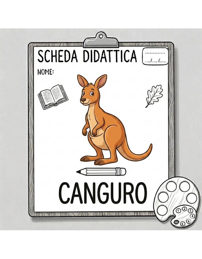 disegno di Scheda Didattica Canguro  a colori