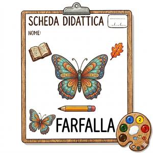 Disegno di Scheda Didattica Farfalla a colori
