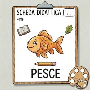 Disegno di Scheda Didattica Pesce a colori