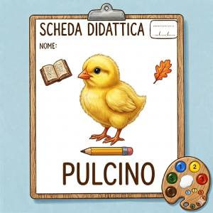 Disegno di Scheda Didattica Pulcino a colori
