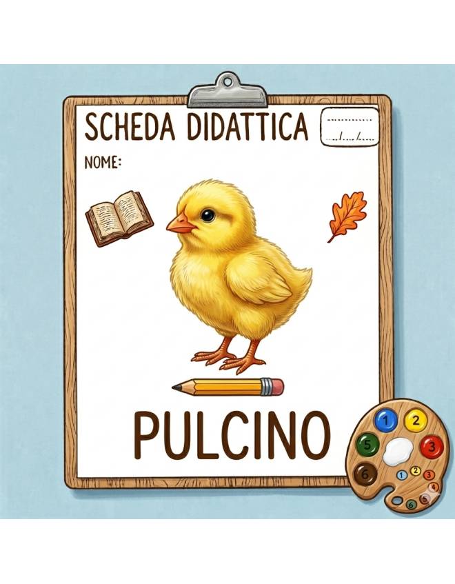 disegno di Scheda Didattica Pulcino a colori