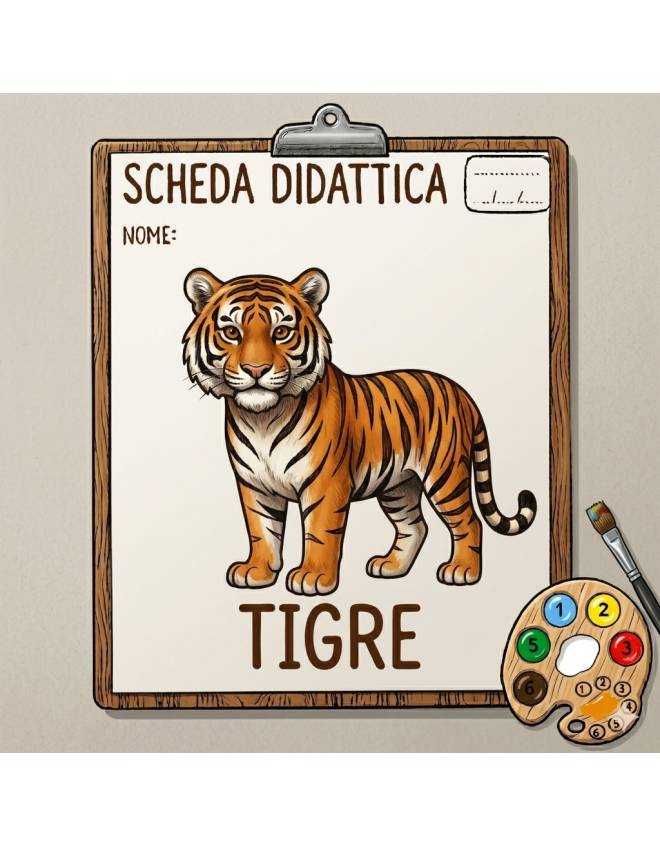 disegno di Scheda Didattica Tigre a colori