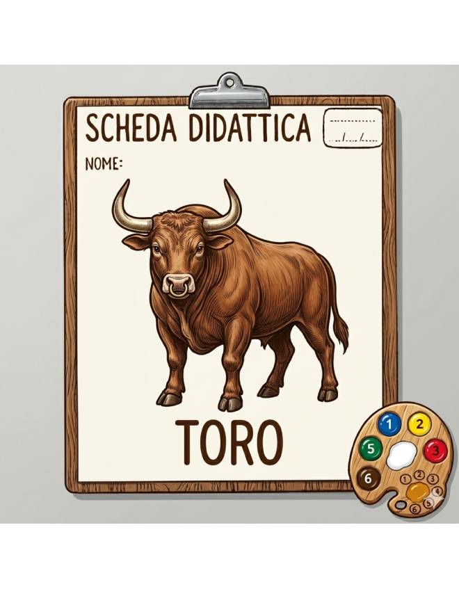 disegno di Scheda Didattica Toro a colori