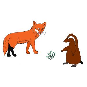 Disegno di La Volpe e il Suricata a colori