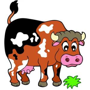 Disegno di La Mucca della Fattoria a colori