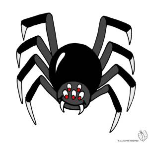 Disegno di Ragno per Scherzo Carnevale (retro) a colori