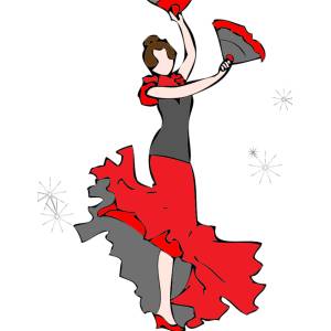 Disegno di Ballerina di Flamenco a colori