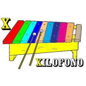 Disegno di Scheda Lettera X a colori