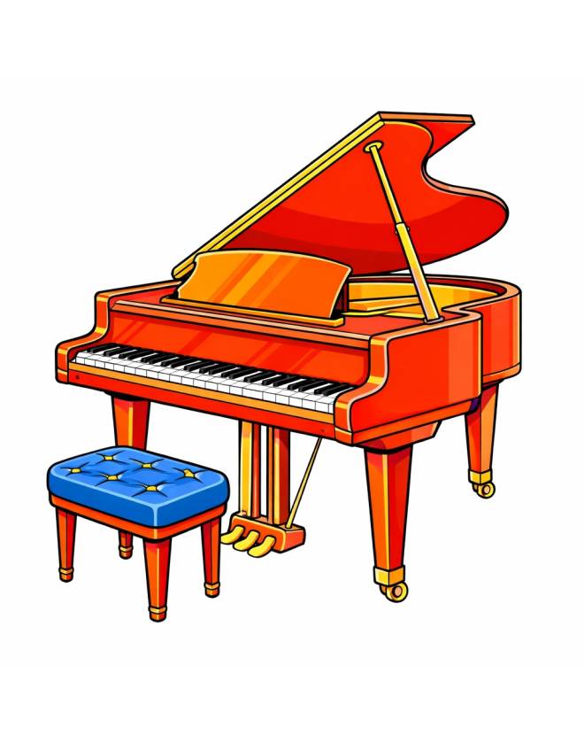 disegno di Pianoforte a Coda a colori