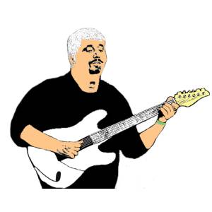 Disegno di Pino Daniele a colori