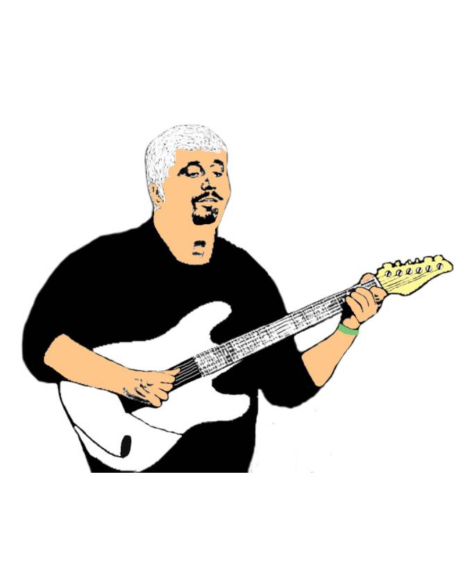 disegno di Pino Daniele a colori