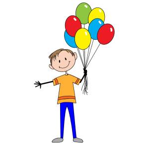 Disegno di Il Ragazzo coi Palloncini a colori