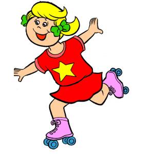 Disegno di Bambina sui pattini a colori