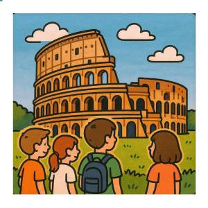 disegno di Gita al Colosseo a colori