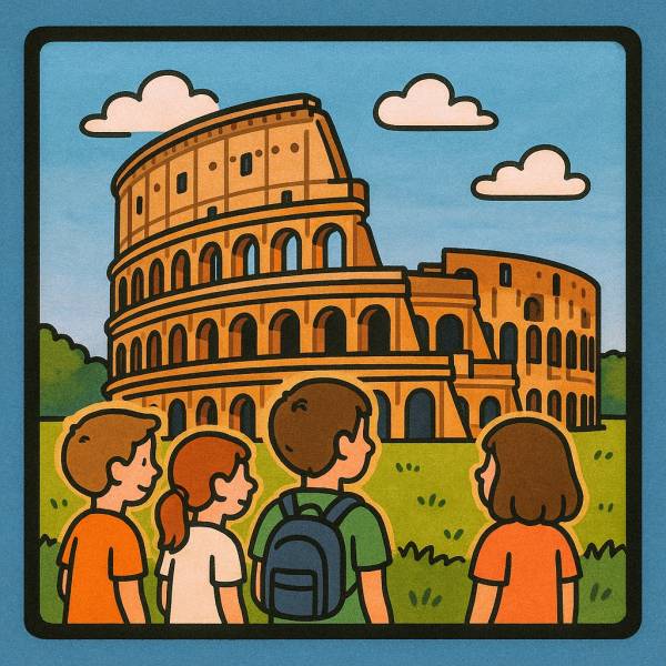 Disegno di Gita al Colosseo a colori