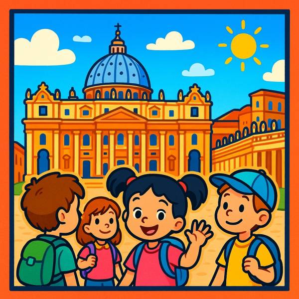 Disegno di Gita a Piazza San Pietro a Roma a colori