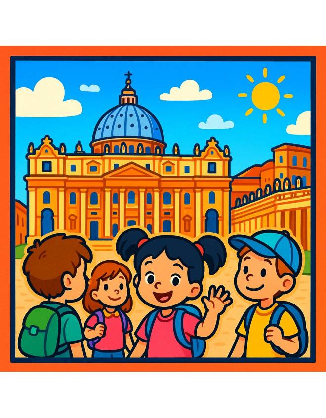 disegno di Gita a Piazza San Pietro a Roma a colori