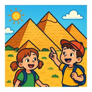 disegno di Gita alle Piramidi d'Egitto  a colori