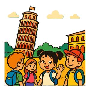 disegno di Gita alla Torre di Pisa a colori