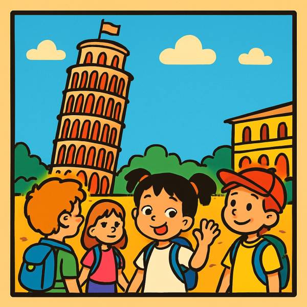 Disegno di Gita alla Torre di Pisa a colori