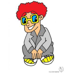 disegno di Bambino con Occhiali a colori