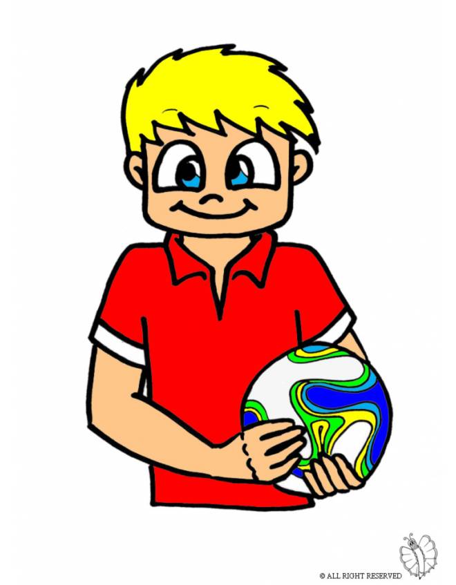 disegno di Bambino con Pallone a colori