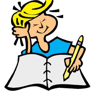 Disegno di Bambino che Scrive a colori