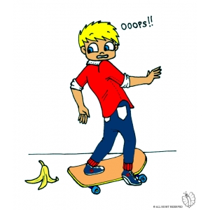 Disegno di Bambino con Skateboard a colori