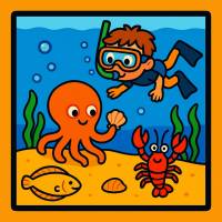 Disegno di Bambino che fa Snorkeling al Mare a colori