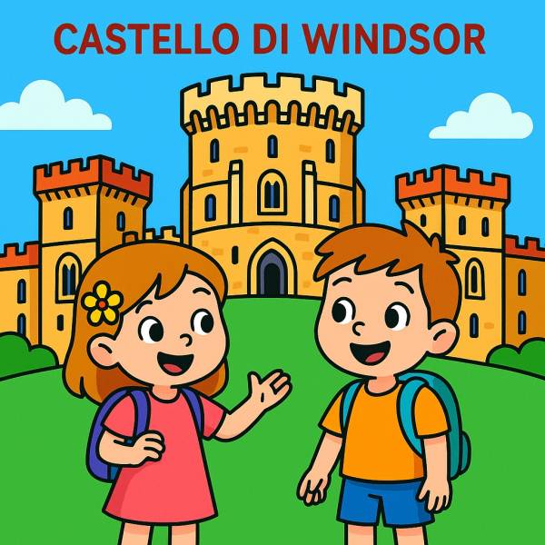 Disegno di Castello di Windsor in Inghilterra a colori
