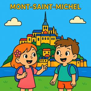 disegno di Castello di Mont Saint Michel Francia a colori