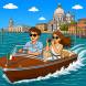 Disegno di In motoscafo nella Laguna di Venezia a colori