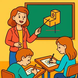 Disegno di Insegnante di Disegno Tecnico a colori