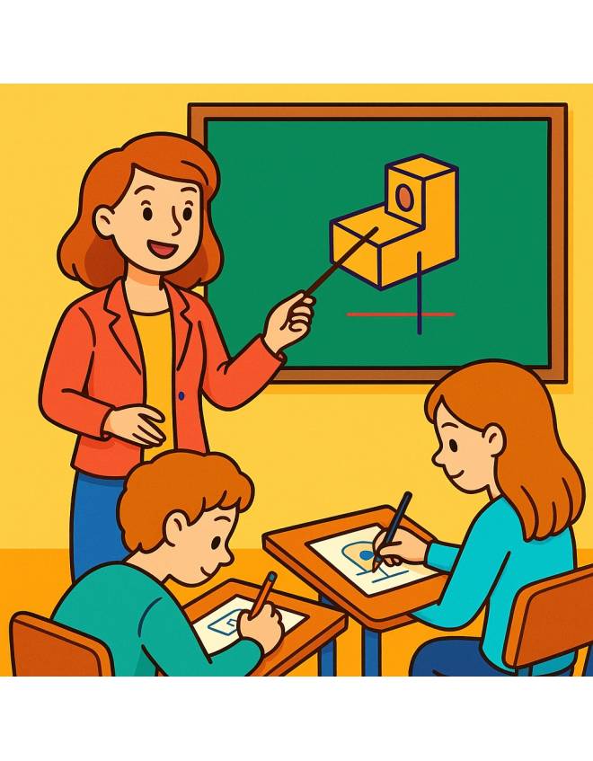 disegno di Insegnante di Disegno Tecnico a colori