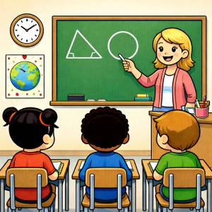 Disegno di Insegnante di Geometria a colori