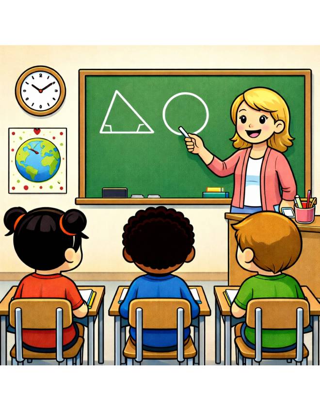 disegno di Insegnante di Geometria  a colori