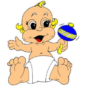 Disegno di Neonato che Gioca a colori