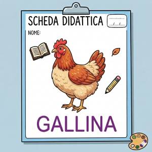 disegno di Scheda Didattica Gallina  a colori