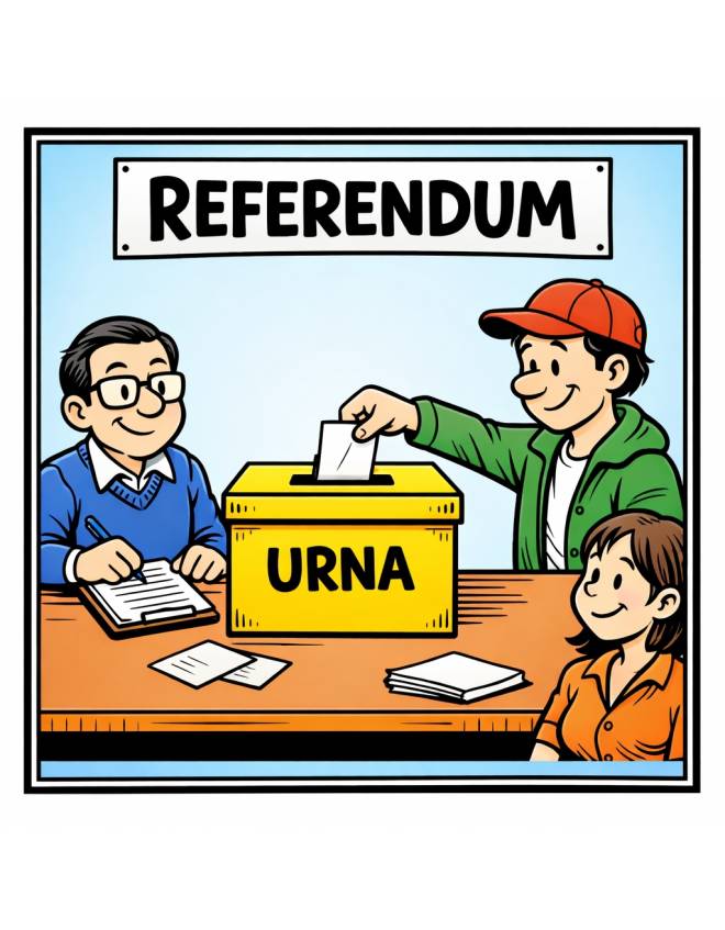 disegno di Seggio elettorale con Urna a colori