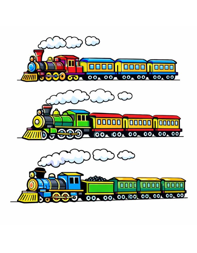 disegno di Treni a Vapore a colori