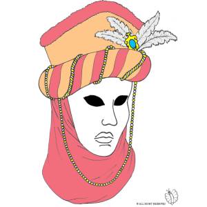 Disegno di Maschera Carnevale di Venezia a colori