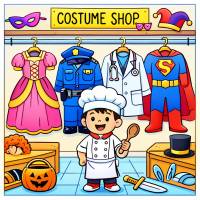 Disegno di Negozio di vestiti di Carnevale  a colori