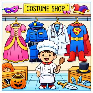 Disegno di Negozio di vestiti di Carnevale a colori